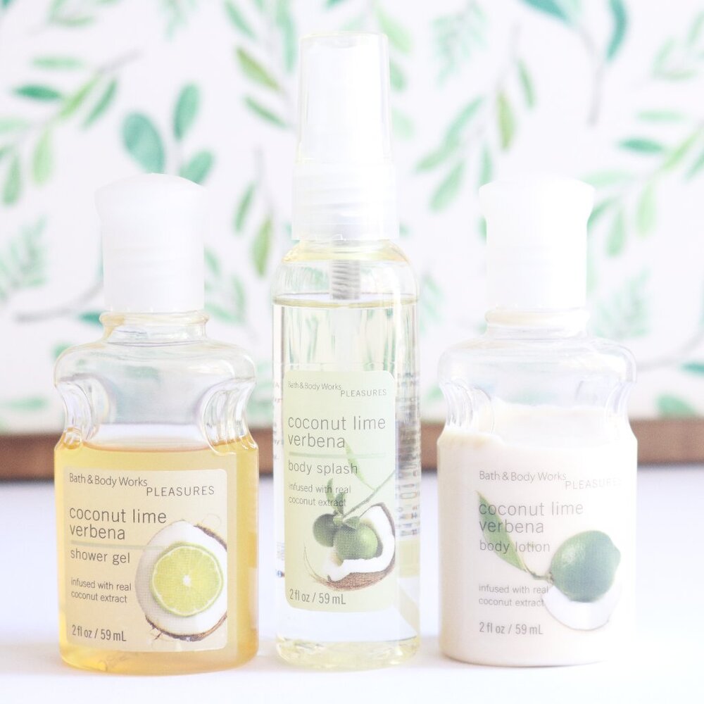 BBW | Coconut Lime Verbena Body Splash Mist Shower Gel & Body Lotion Mini Travel